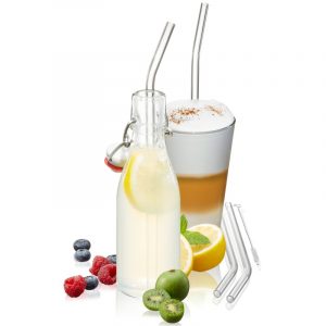 Future - set 4 pailles verre transp L23 + brosse GEFU