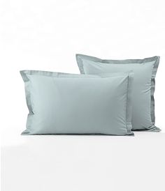 Taie d'oreiller percale bleu givré SYLVIE THIRIEZ
