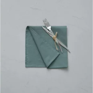 Lot de 2 serviettes métis Prélude vert - SYLVIE THIRIEZ