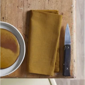 Lot de 2 serviettes métis Prélude curry - SYLVIE THIRIEZ
