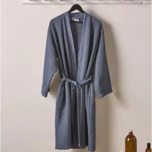 Kimono nid d'abeille Bain de Minuit bleu - SYLVIE THIRIEZ