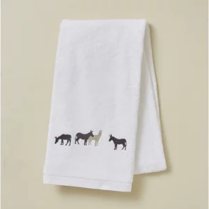Drap de douche RDV au pré blanc - SYLVIE THIRIEZ
