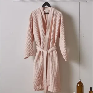 Kimono nid d'abeille Bain de Minuit rose - SYLVIE THIRIEZ