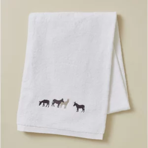 Drap de bain RDV au pré blanc - SYLVIE THIRIEZ