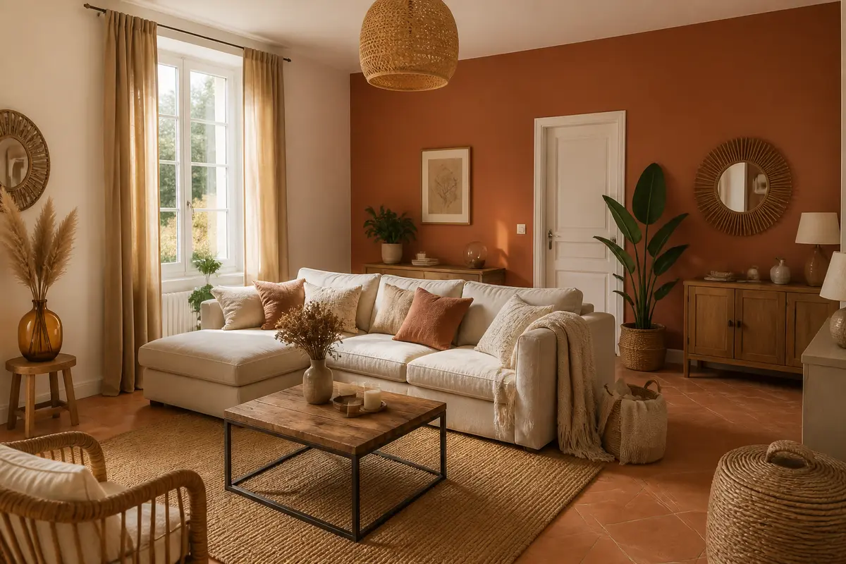 Salon Terracotta et beige : 10 astuces pour une déco chaleureuse